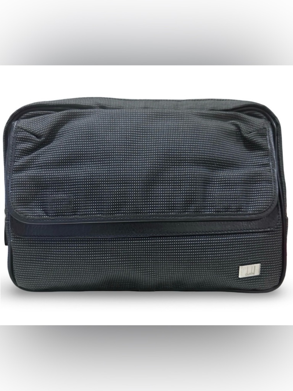 Dunhill Canvas Cotton Gray Multi Pocket Clutch Bag Men/Women